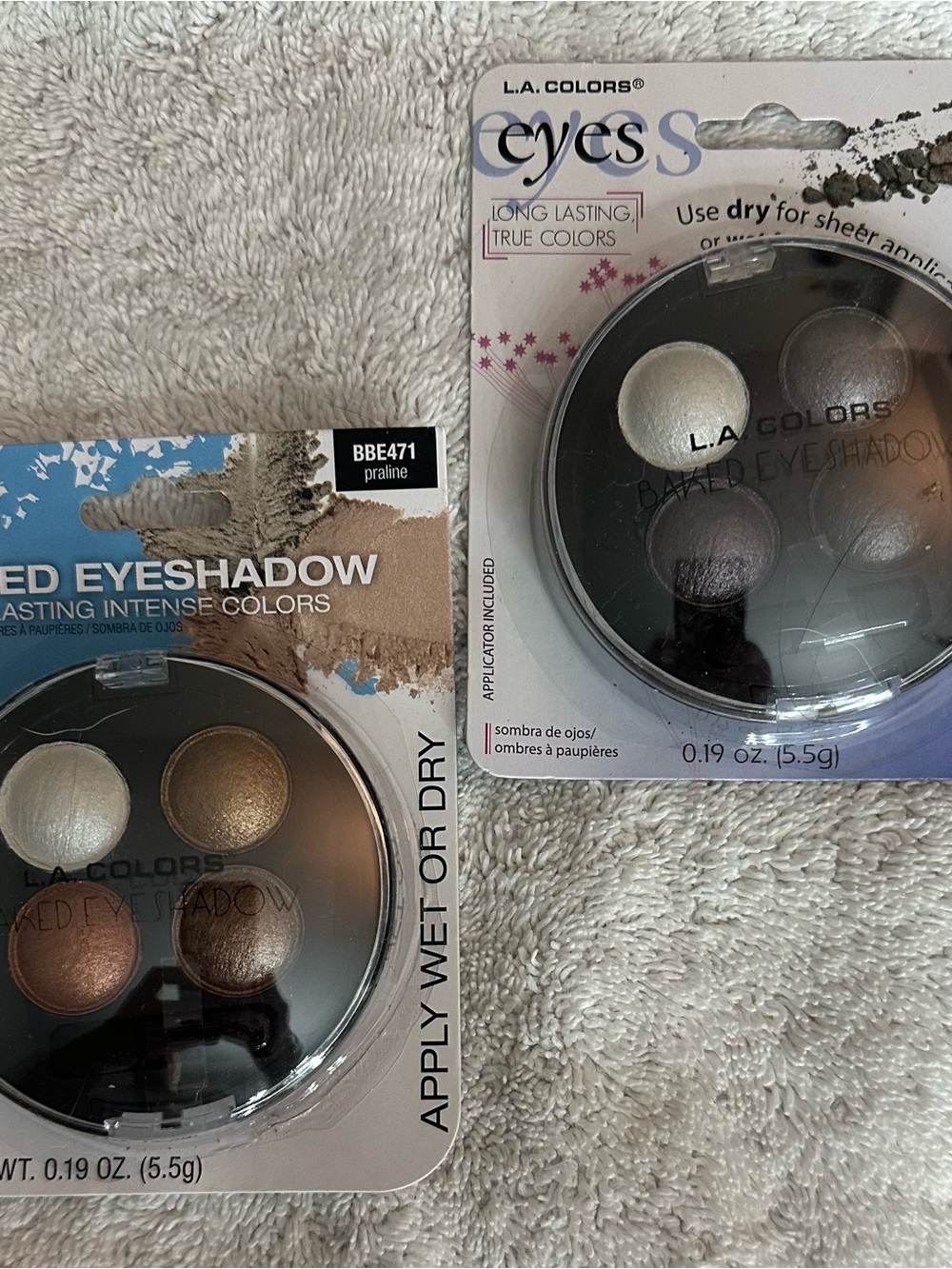L.A. Colors Baked Eyeshadow Duo Pack - Brown, Bronze & Silver Shades
